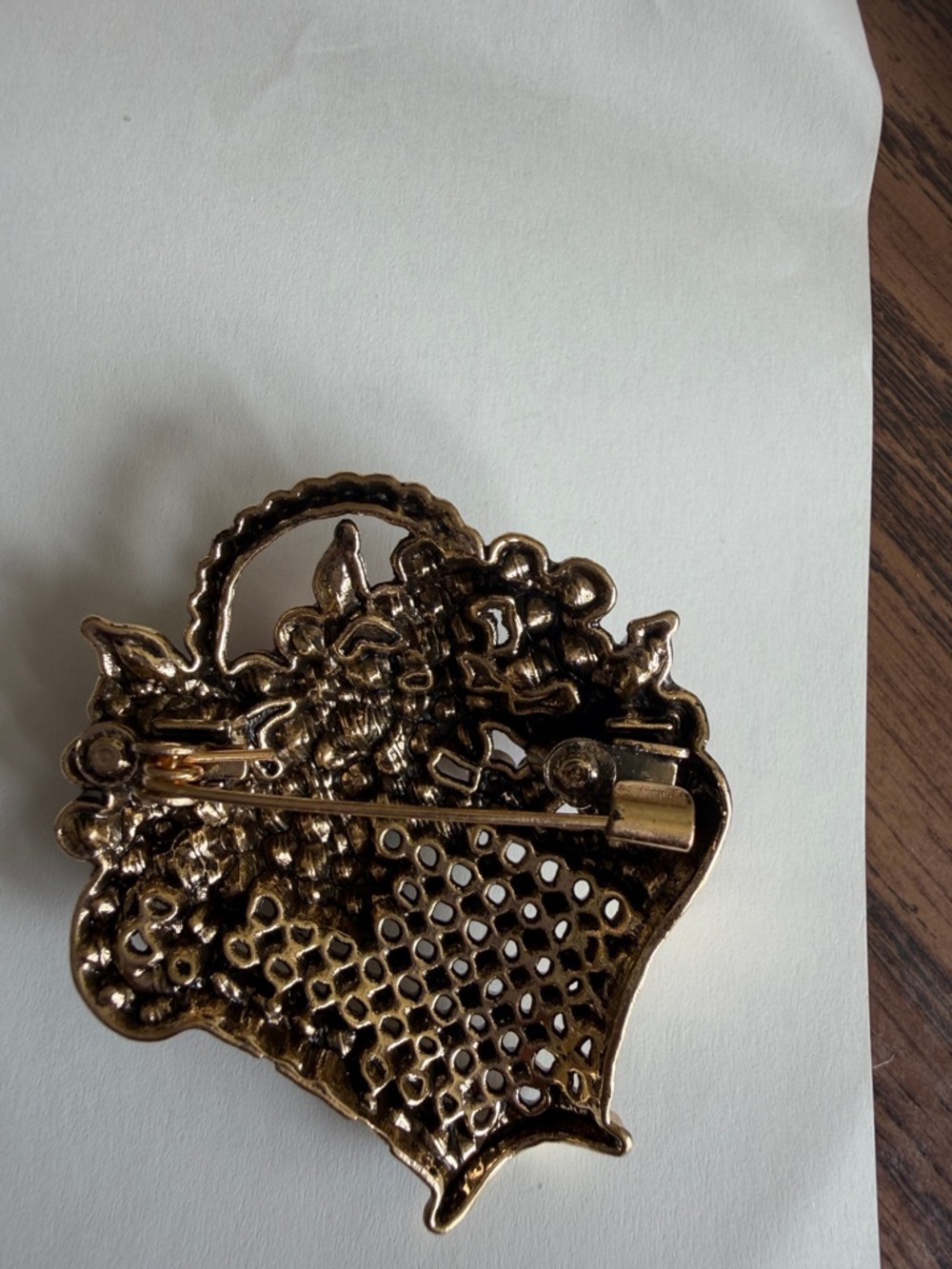 Colorful Rhinestone Flower Basket Brooch - Picture 2 of 4